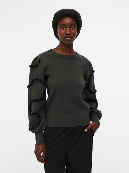 Object - Didi Longsleeved O-Neck Knit Pullover - 23042928
