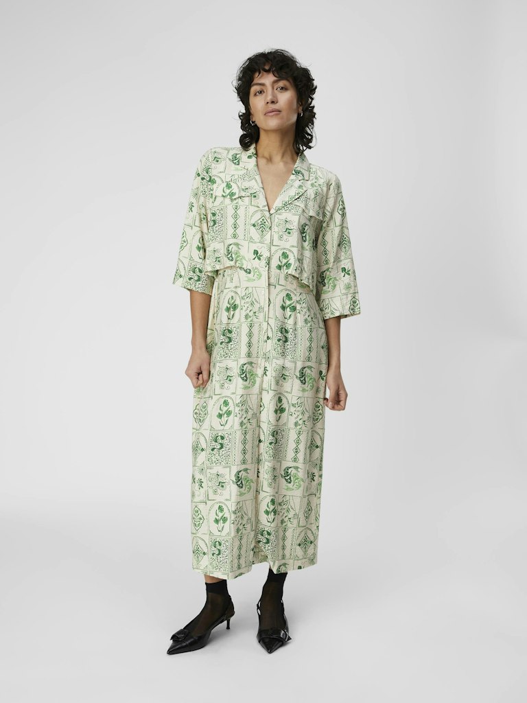 Object - Eli 3/4 Sleeved Long Shirt Dress - 23043708