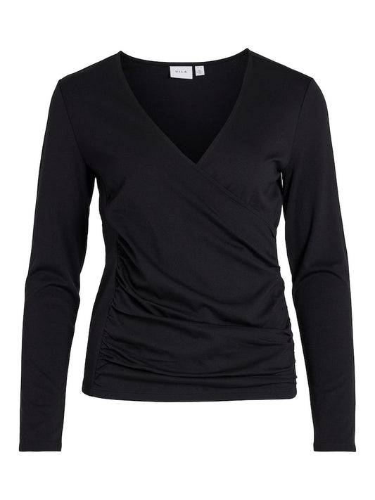 Vila - Savannah Longsleeved V-Neck Top - 14088384