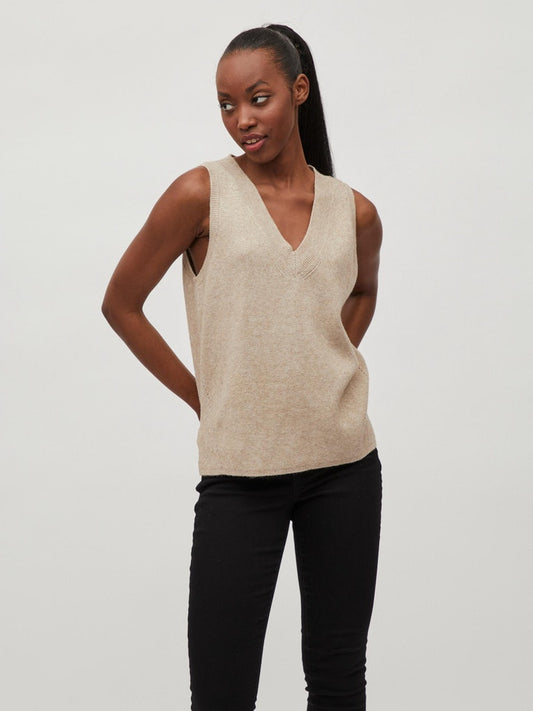 Vila - Ril Knit Rib V-Neck Vest - 14067804