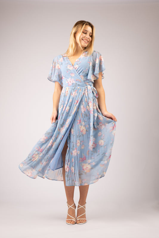 Zibi London - Suzi Pleated Wrap Long Dress - 8002100