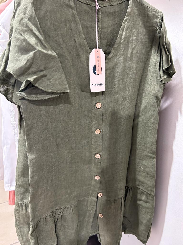 Actuelle - Linen Buttoned Dress - 22E169