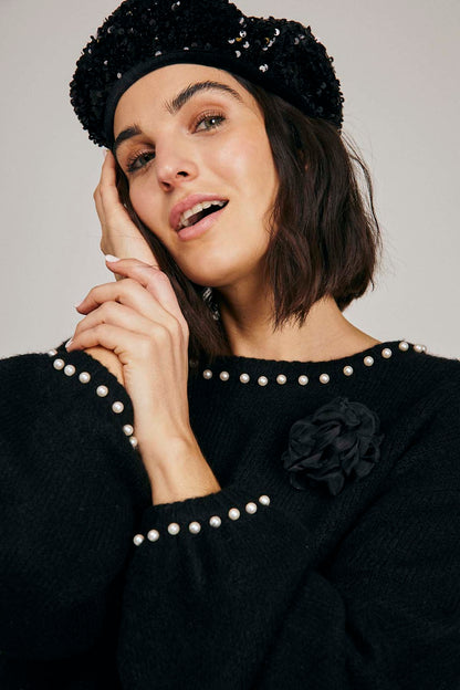 Freequent - Pullover Jumper with Pearls - 203244