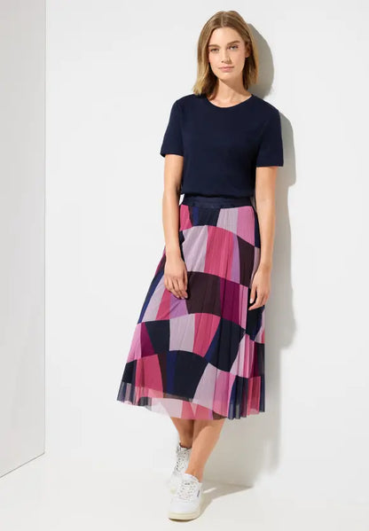 Street One - Midi Mesh Print Skirt - 361355