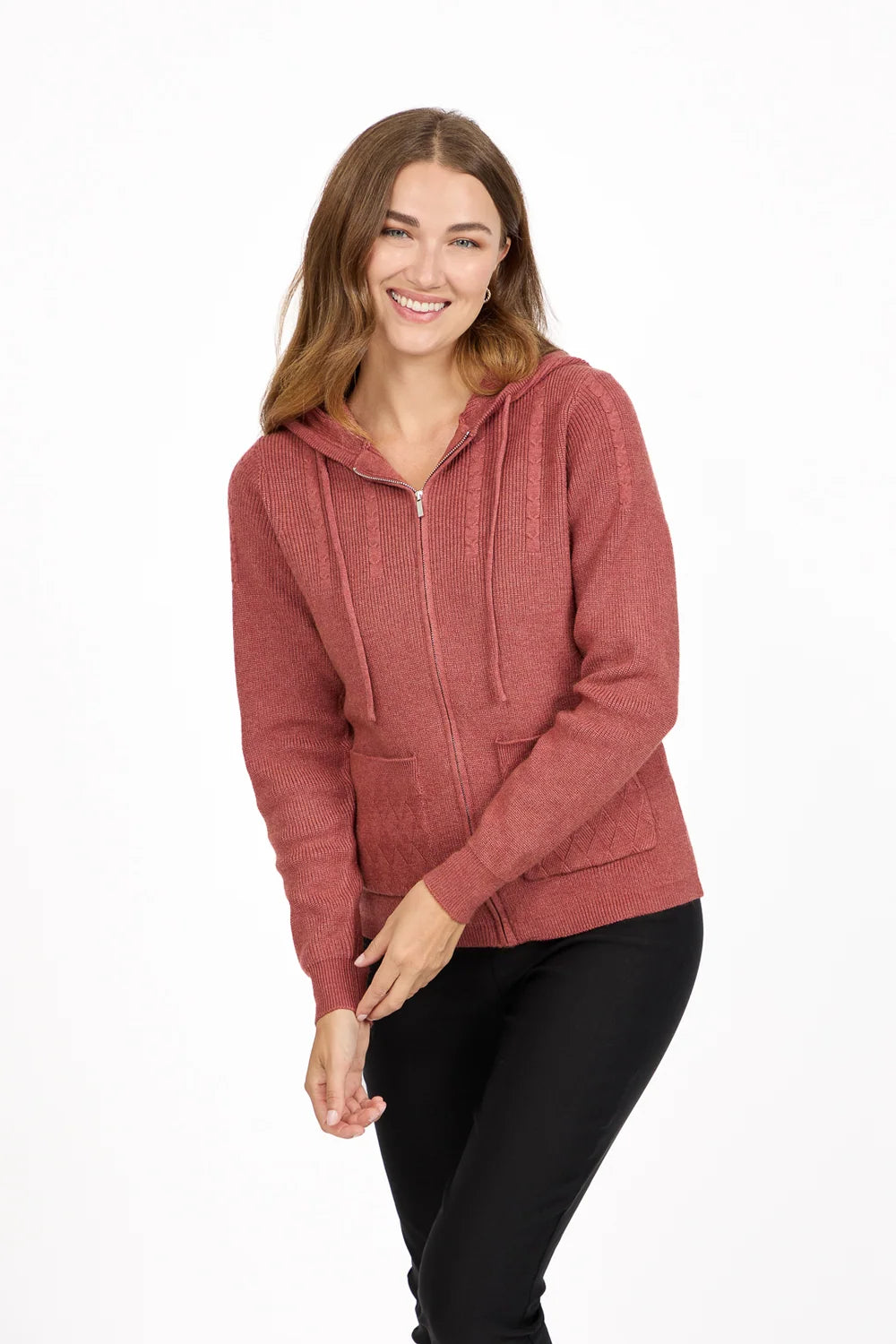 Mudflower - Hooded cardigan - Mud 26mf-303