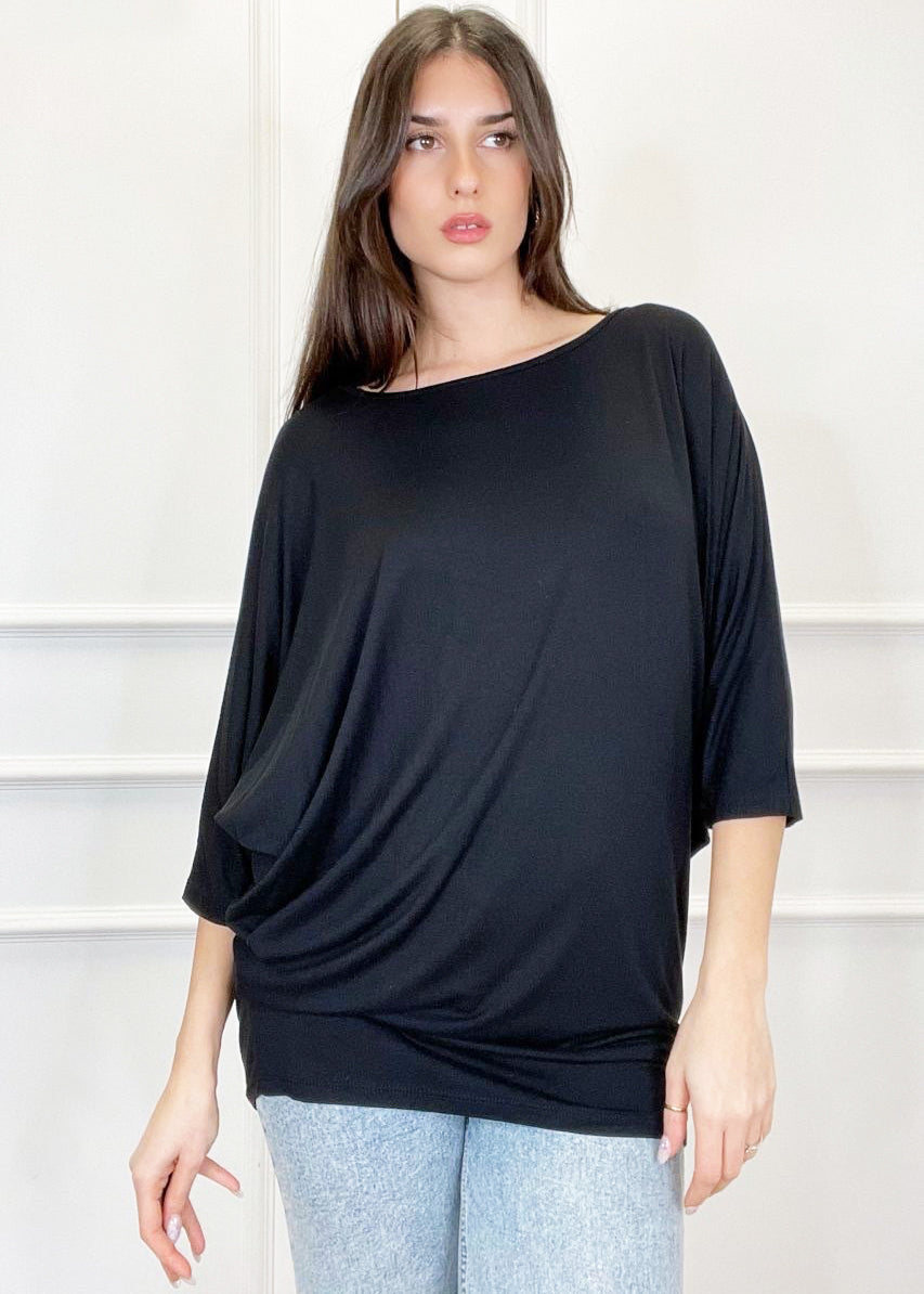 Lipstick - O-Neck Basic Top with Necklace - 1511M