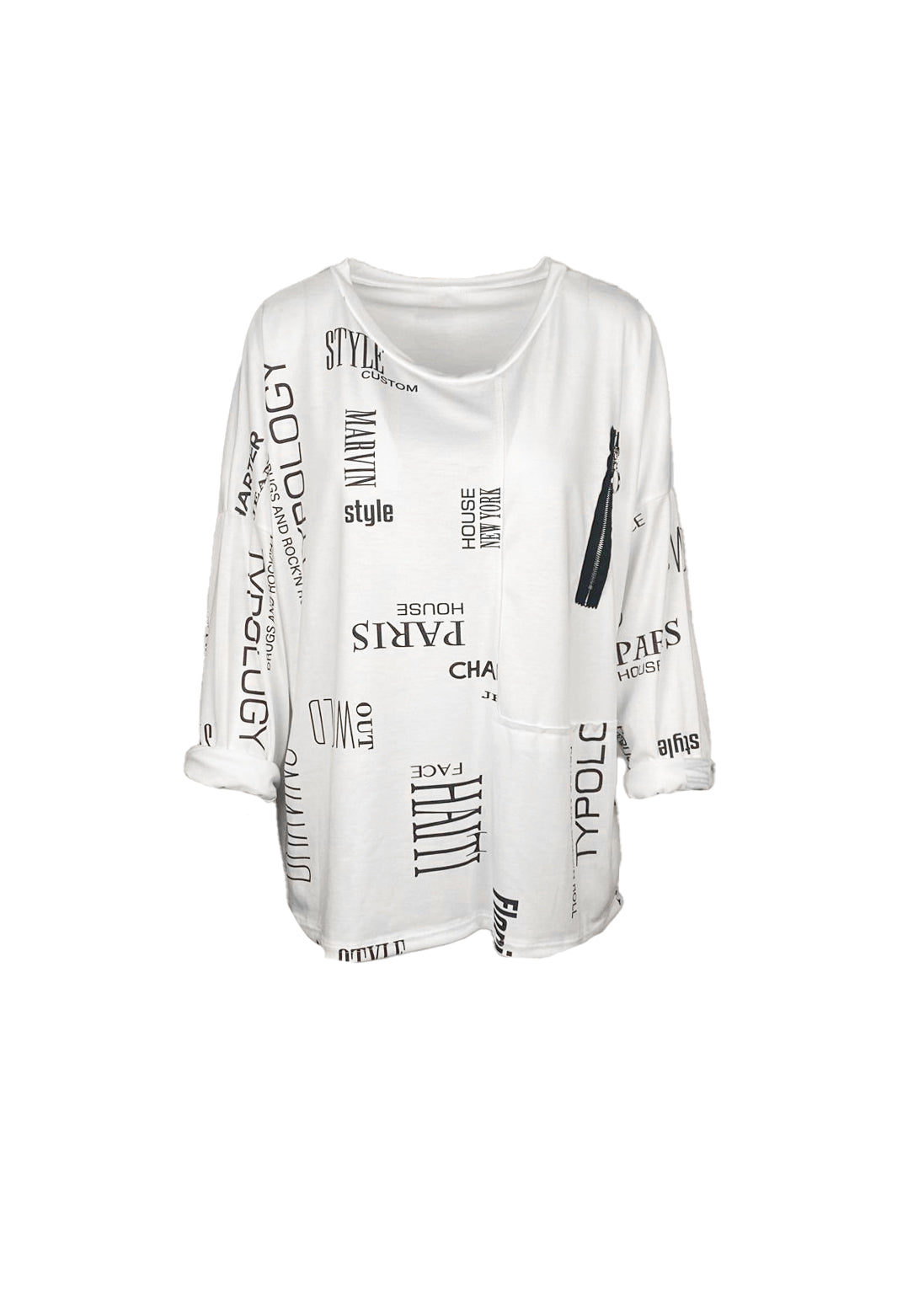 Lipstick - Longsleeve Print Top - 12686