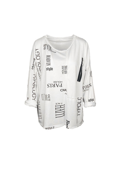 Lipstick - Longsleeve Print Top - 12686