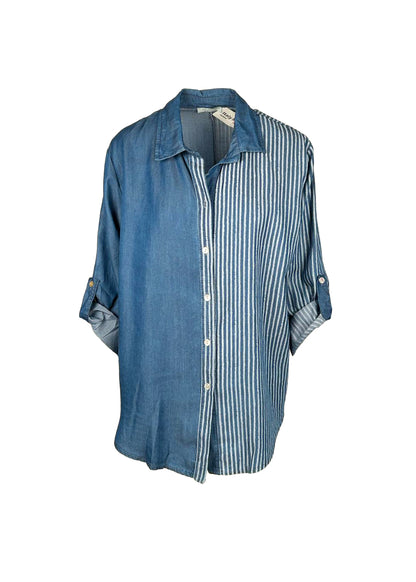 Lipstick - Denim Stripe Shirt - 3889
