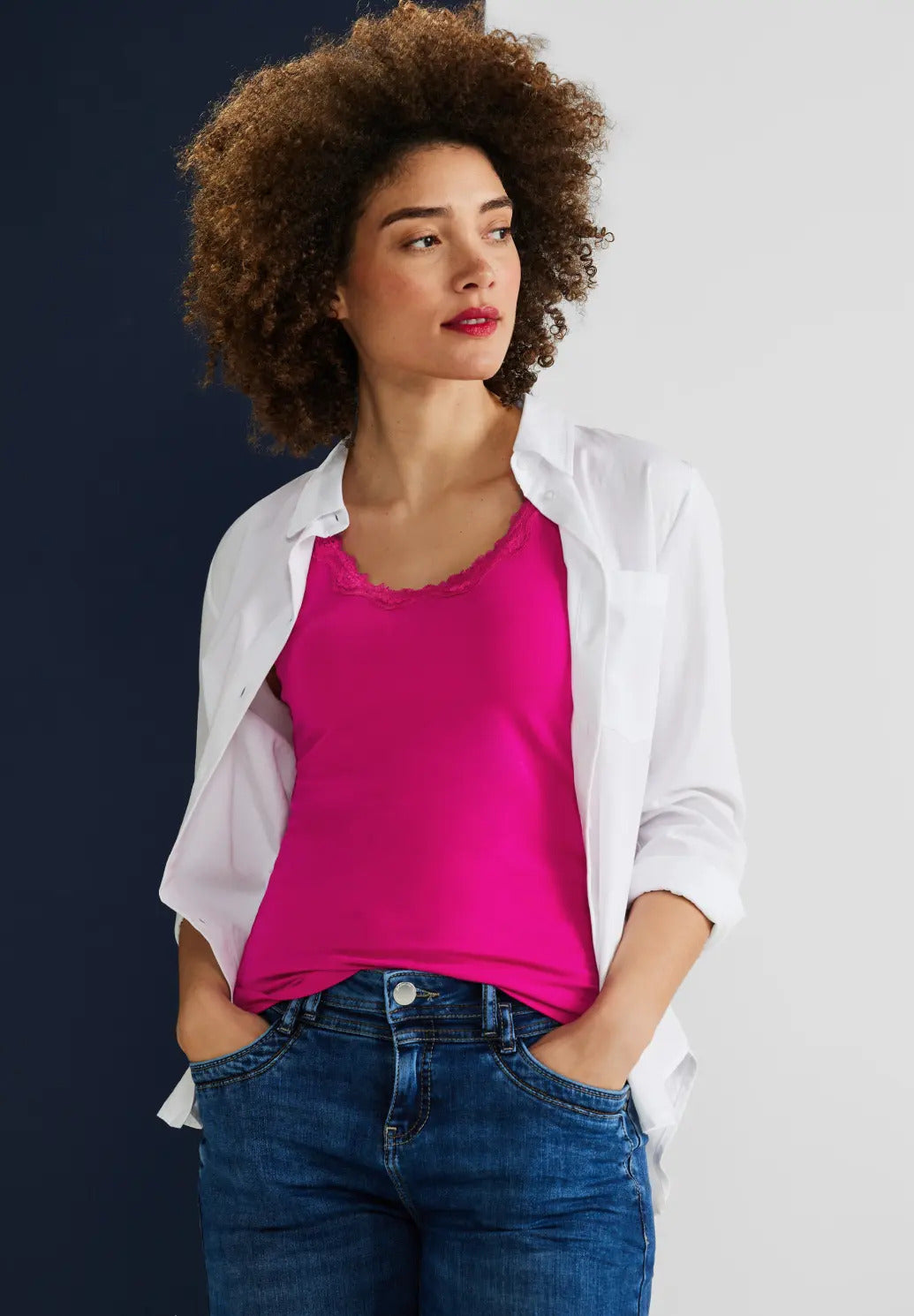 Street One - Top with Lace Tape - 319386