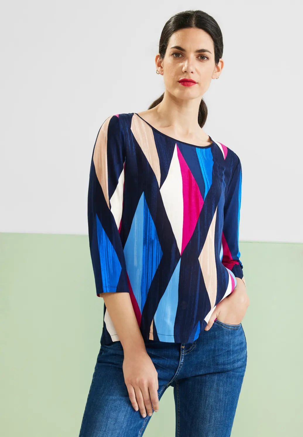 Street One - Multicoloured Prred Top - 319430