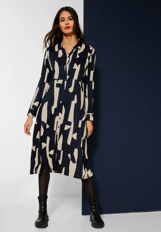 Street One - Midi Viscose Print Dress - 143432