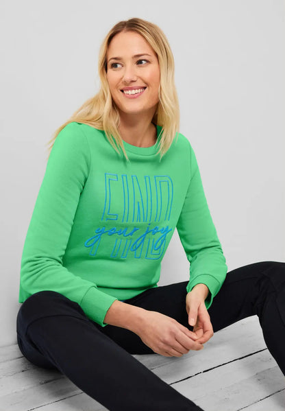 Cecil - Basic Sweatshirt with Wording - 302270