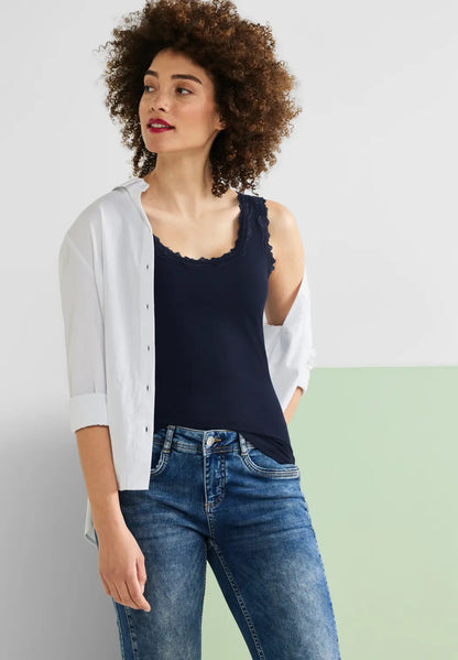 Street One - Top with Lace Tape - 319386