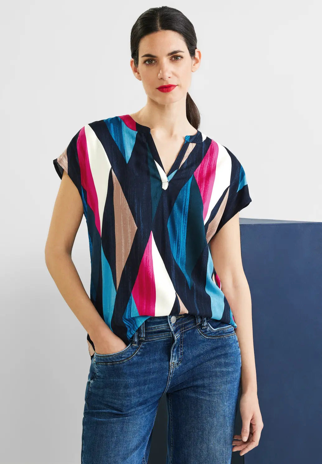 Street One - Shirt Blouse with Splitneck - 343852