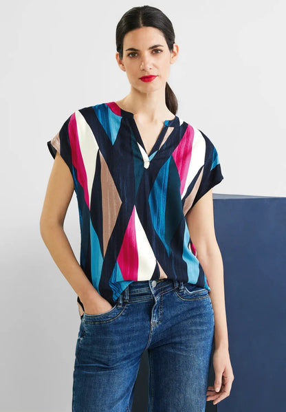 Street One - Shirt Blouse with Splitneck - 343852
