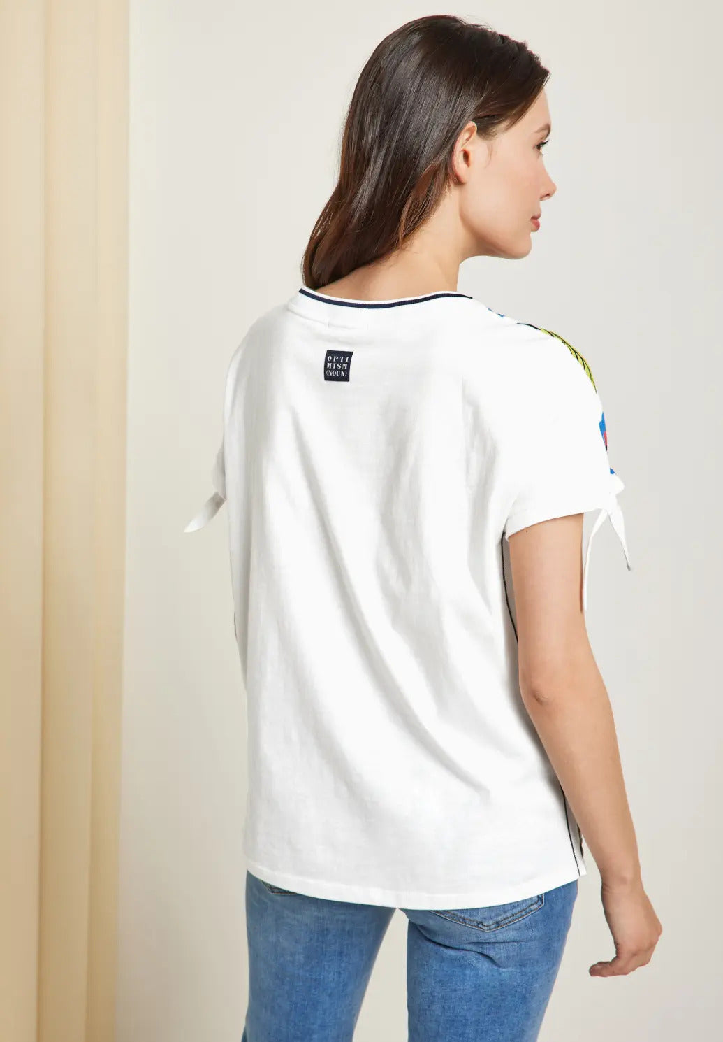 Cecil - Material Mix Printed Shirt - 319641