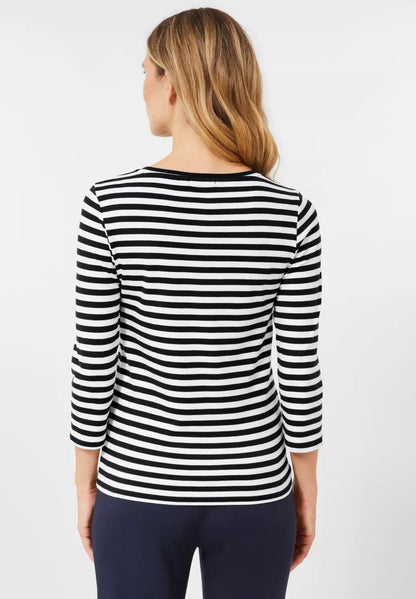 Cecil - Striped Boat-neck Top - 318453S