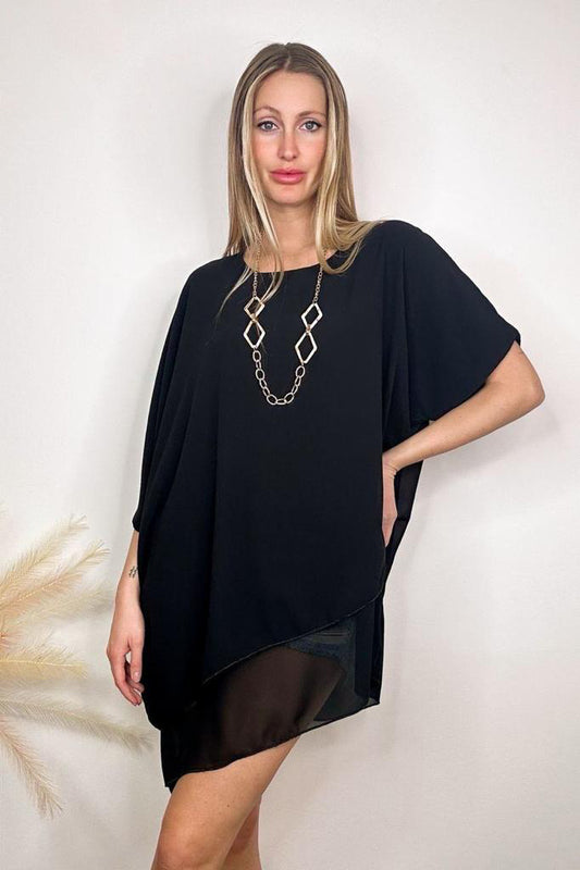 Lipstick - Batwing Top with Necklace - 31810