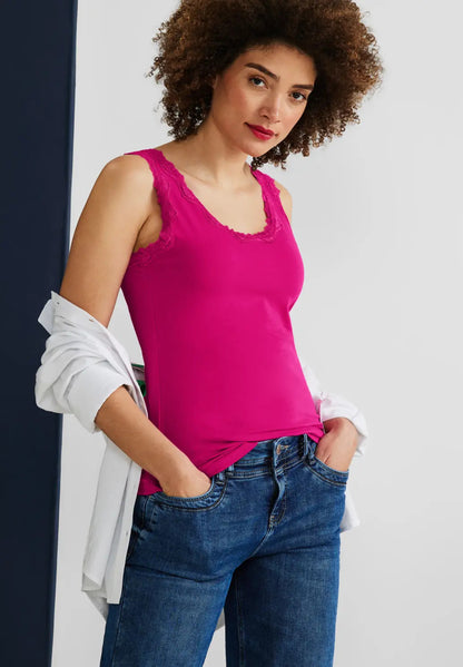 Street One - Top with Lace Tape - 319386