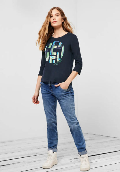 Cecil - Circle Front Print Top - 319111