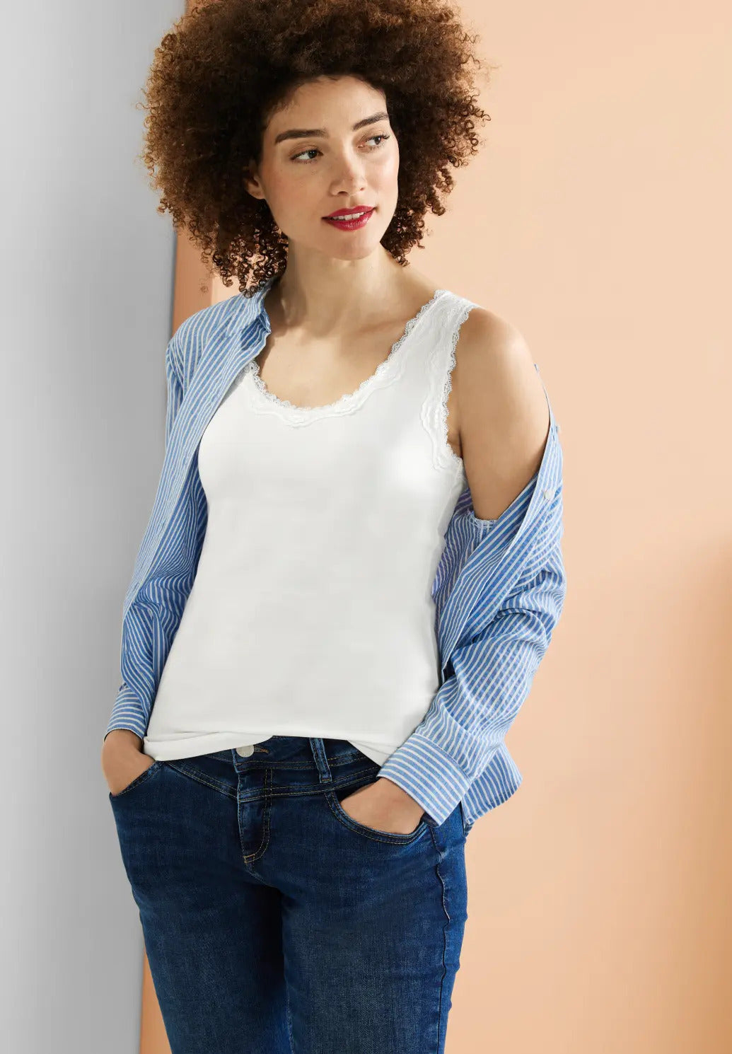 Street One - Top with Lace Tape - 319386