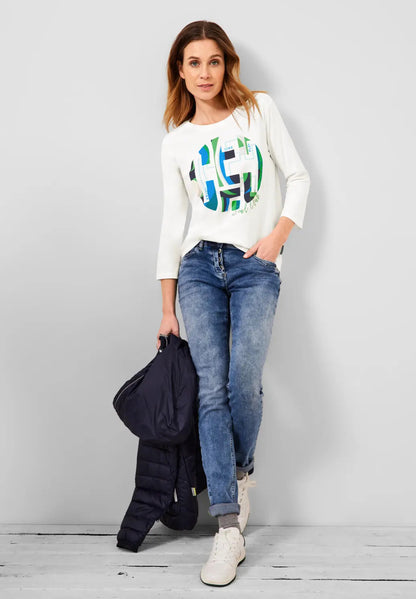 Cecil - Circle Front Print Top - 319111