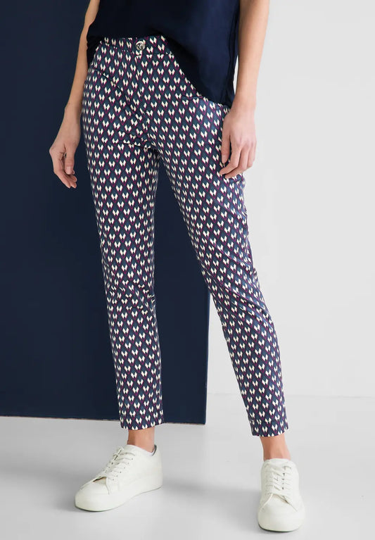 Street One - Highwaist Print Trousers - 376311