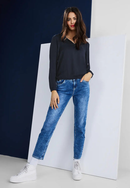 Street One - Hooded Blouse with Strings - 343707