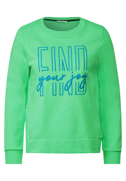 Cecil - Basic Sweatshirt with Wording - 302270