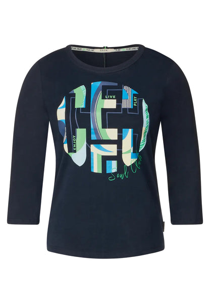 Cecil - Circle Front Print Top - 319111