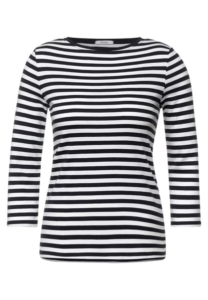 Cecil - Striped Boat-neck Top - 318453S