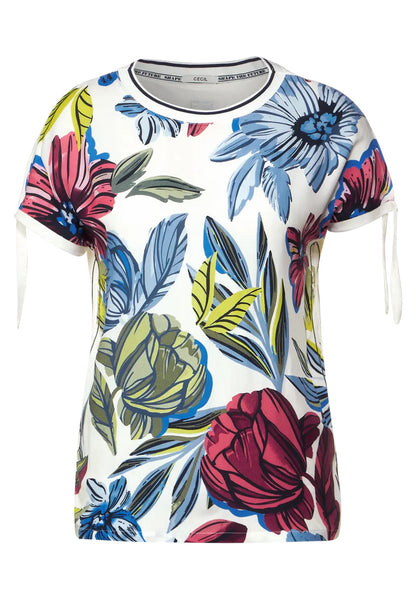 Cecil - Material Mix Printed Shirt - 319641