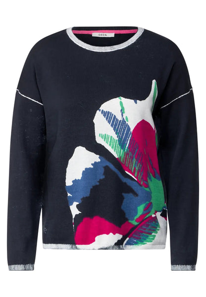 Cecil - Flower Print Jumper - 302292