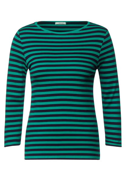Cecil - Striped Boat-neck Top - 318453S