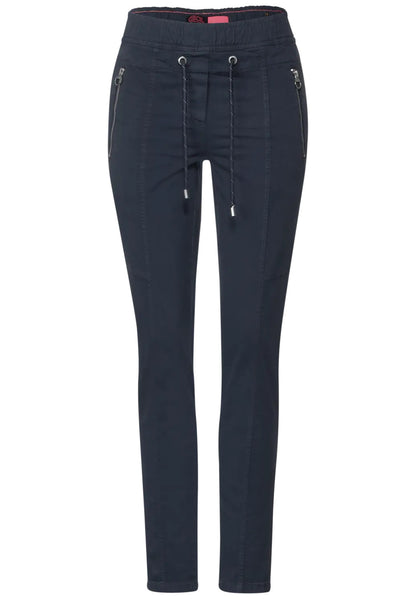Cecil - Casual Fit Washed Trousers - 376158