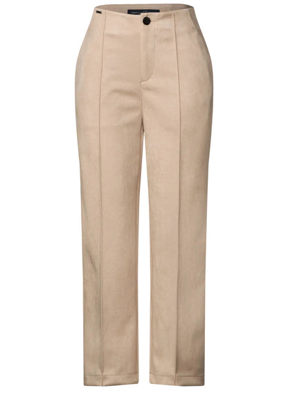 Street One - Wide Leg Velour Trousers - 375932