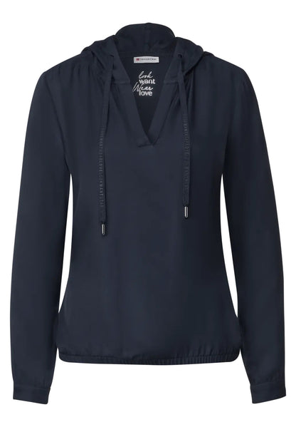 Street One - Hooded Blouse with Strings - 343707