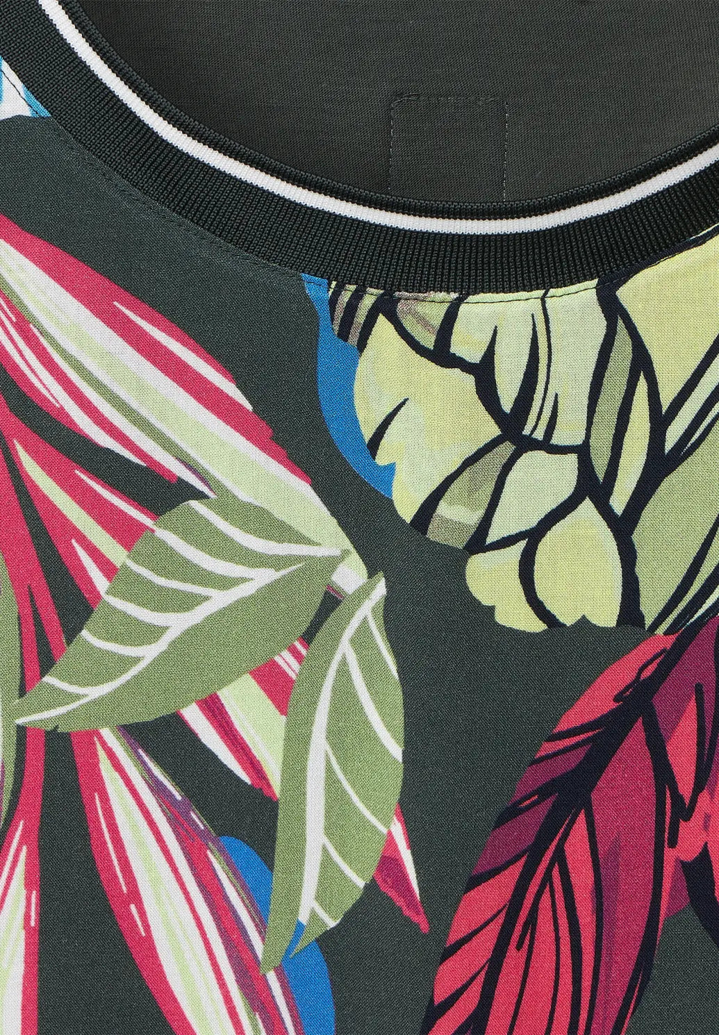 Cecil - Material Mix Printed Shirt - 319641