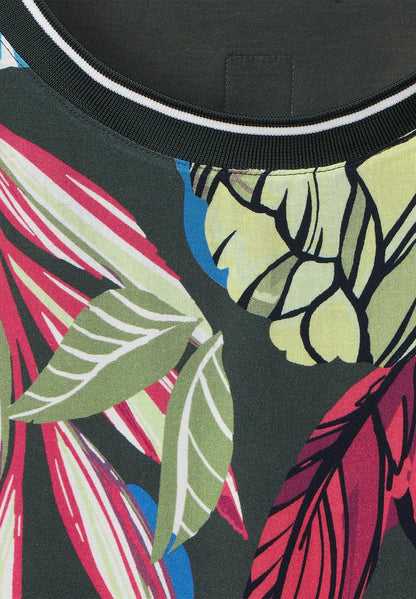 Cecil - Material Mix Printed Shirt - 319641