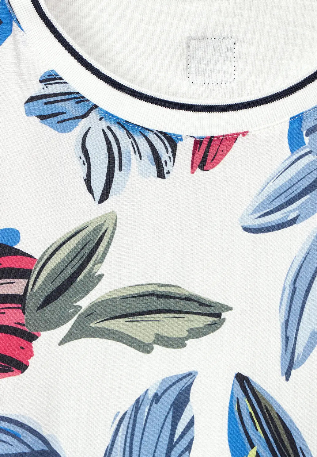 Cecil - Material Mix Printed Shirt - 319641