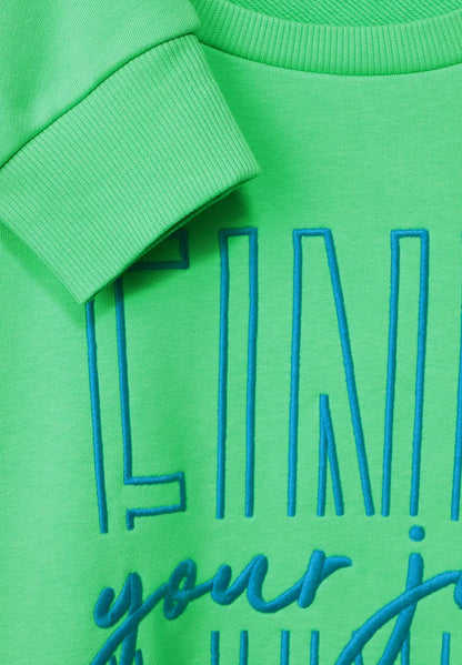 Cecil - Basic Sweatshirt with Wording - 302270