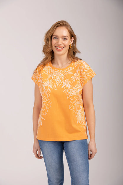 Mudflower - Flower Embroidered T-Shirt - 799