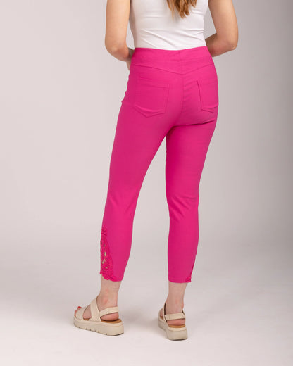 Mudflower - Lace Trim Bengaline Trousers - 706