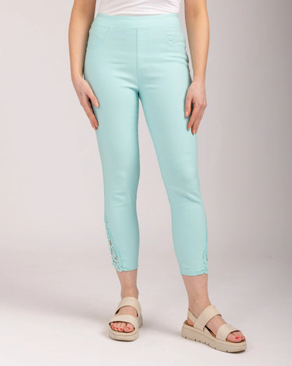 Mudflower - Lace Trim Bengaline Trousers - 706