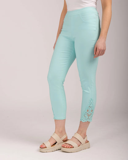 Mudflower - Lace Trim Bengaline Trousers - 706