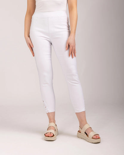 Mudflower - Lace Trim Bengaline Trousers - 706