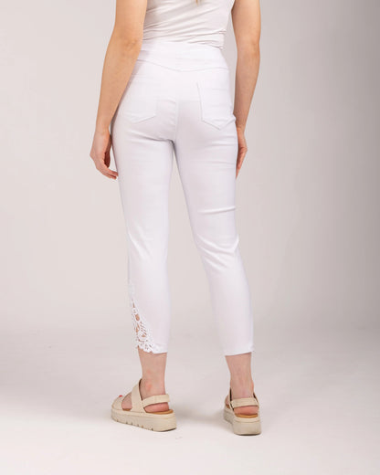 Mudflower - Lace Trim Bengaline Trousers - 706