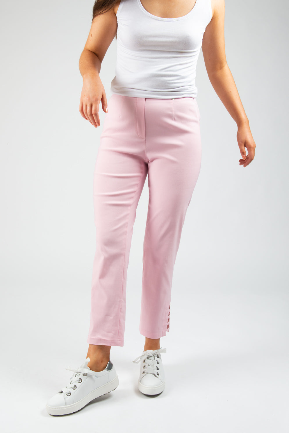 Robell – Split Side Trousers - Pink - 52550