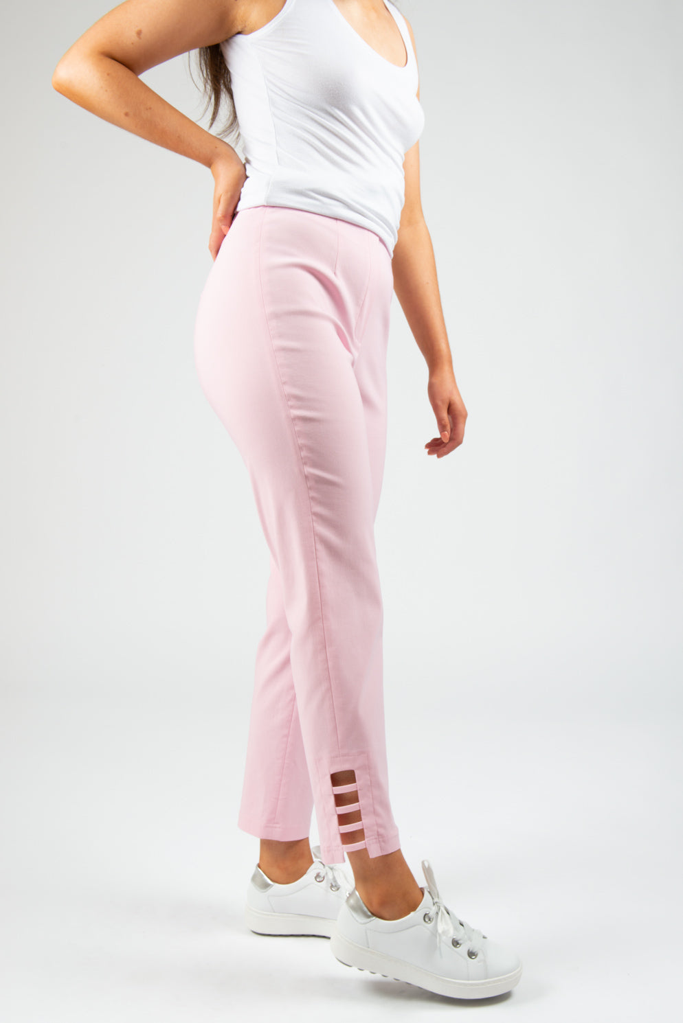 Robell – Split Side Trousers - Pink - 52550